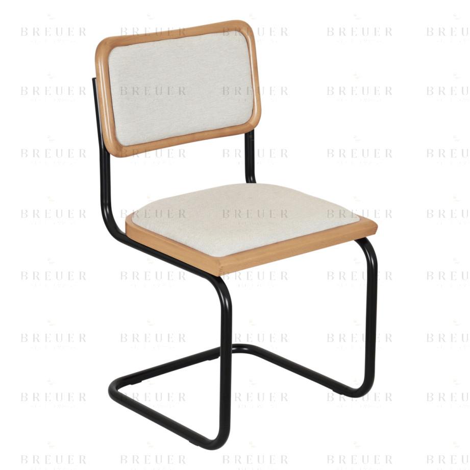 Breuer Breuer Chair Company Cesca Cushion Seat & Cushion Back Cantilever Side Chair W/ Black Frame (Various Wood Finishes & Upholstery Covers; Made In Italy)