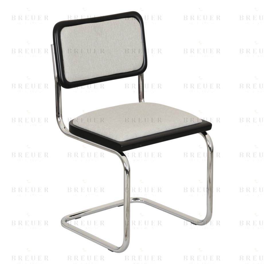 Breuer Breuer Chair Company Cesca Cushion Seat & Cushion Back Cantilever Side Chair W/ Chrome Frame (Various Wood Finishes & Upholstery Covers; Made In Italy)