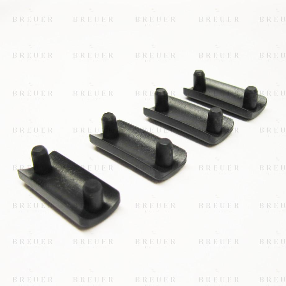Breuer Breuer Chair Company Chair Double Prong Replacement Flat Plastic Caps In Black (Pack Of 4)
