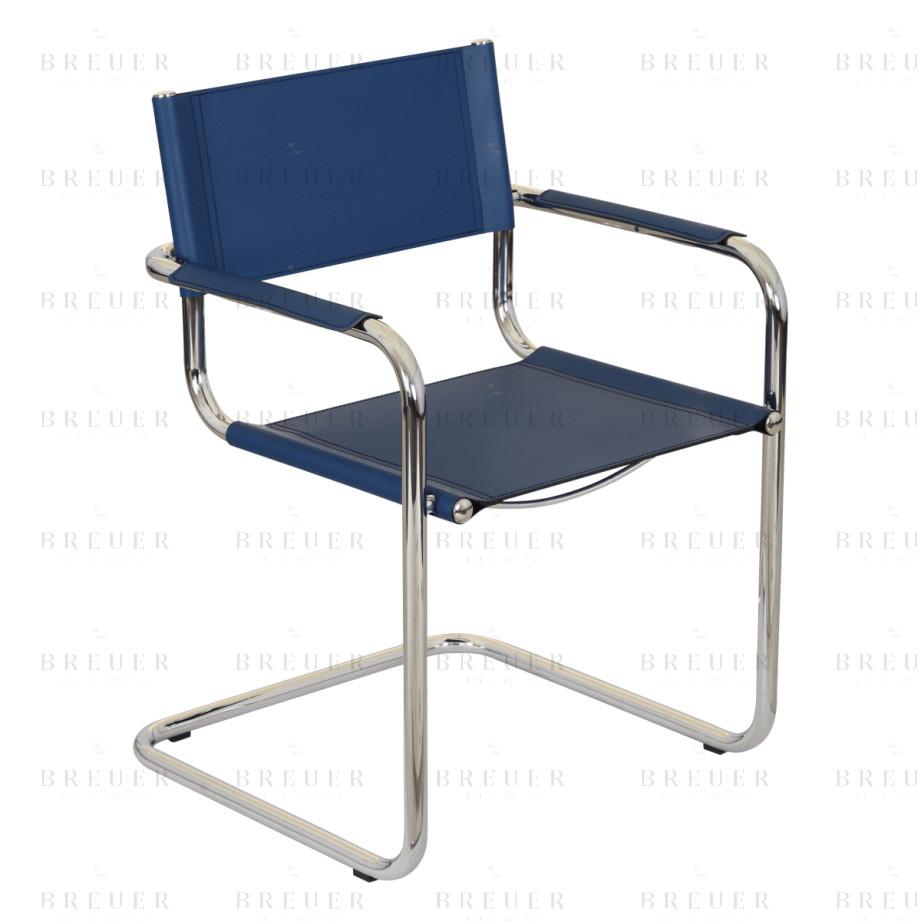 Breuer Breuer Chair Company Mart Stam Cantilever Armchair Arm Chair W/ Chrome Frame (Various Bonded Leather Colors; Made In Italy)