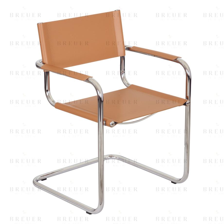 Breuer Breuer Chair Company Mart Stam Cantilever Armchair Arm Chair W/ Chrome Frame (Various Bonded Leather Colors; Made In Italy)