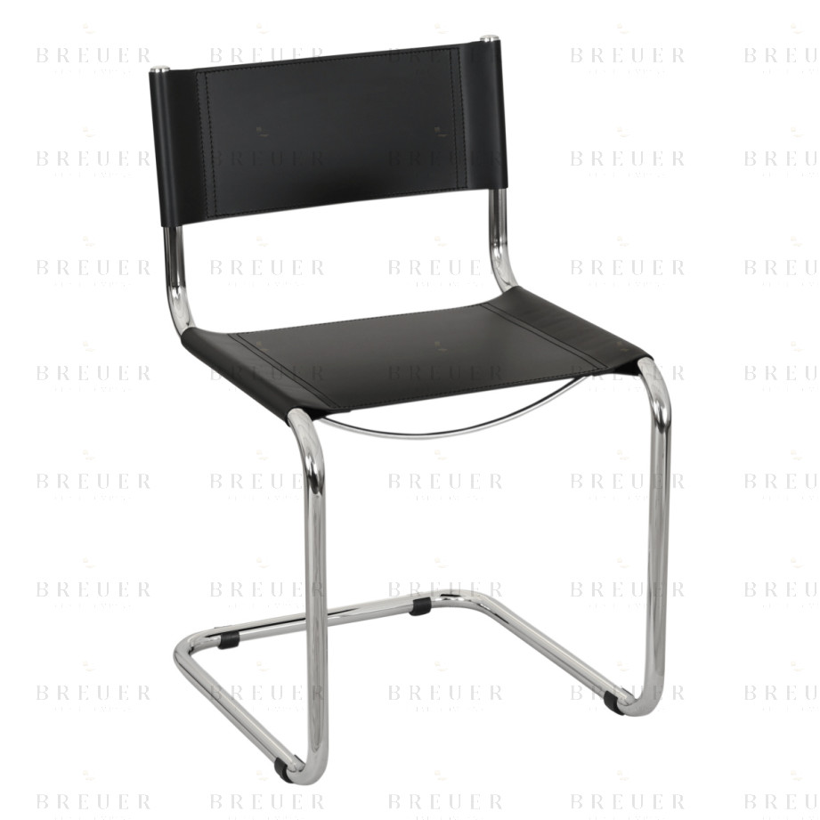 Breuer Breuer Chair Company Mart Stam Cantilever Side Chair W/ Chrome Frame (Various Bonded Leather Colors; Made In Italy)