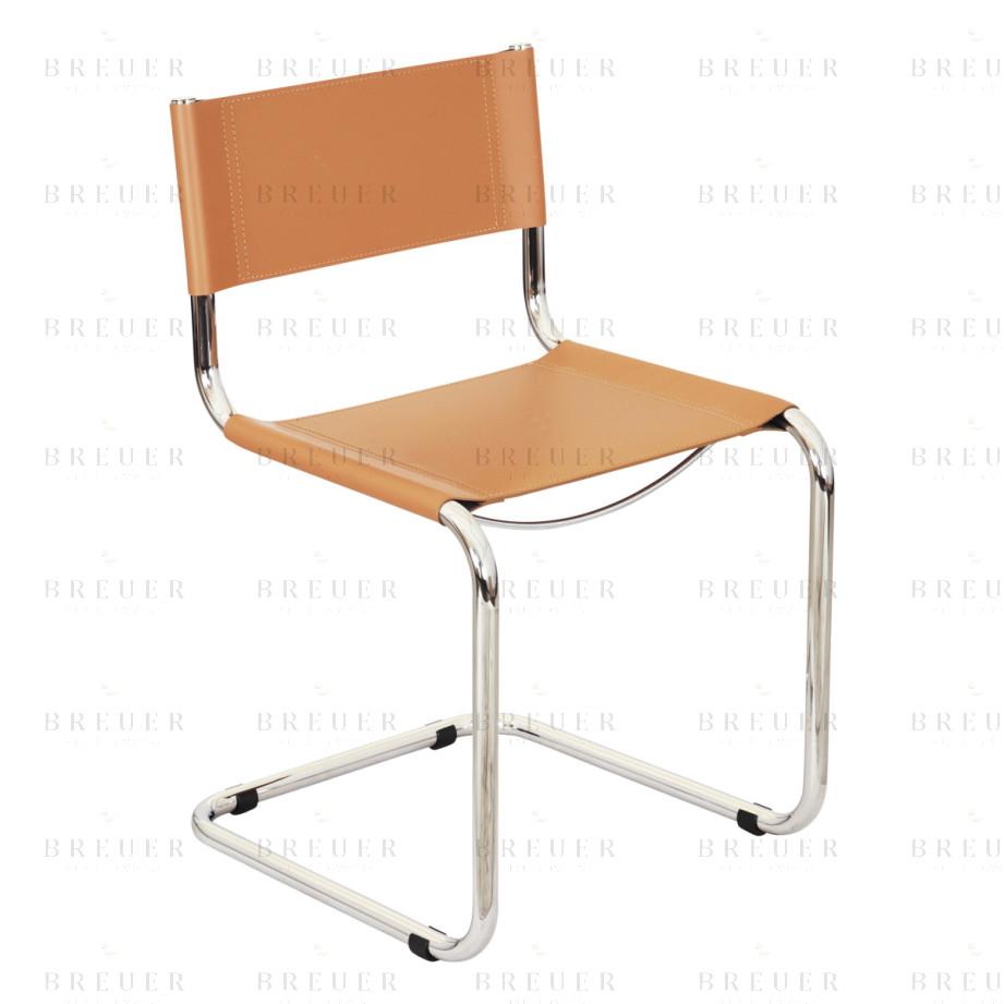Breuer Breuer Chair Company Mart Stam Cantilever Side Chair W/ Chrome Frame (Various Bonded Leather Colors; Made In Italy)