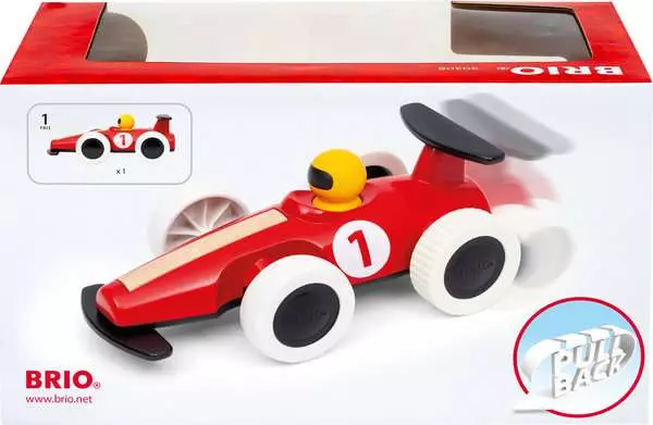 Brio BRIO Large Pullback Race Car - Wooden Toy For Toddlers 18 Months Up