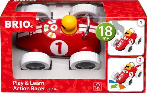 Brio BRIO Play & Learn Action Racer - Wooden Toy For Toddlers 18 Months Up