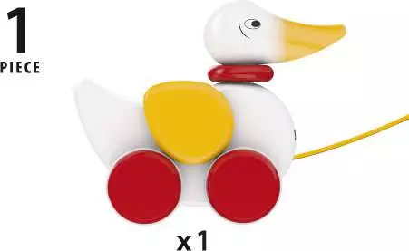 Brio BRIO Pull-along Duck White - Wooden Toy For Toddlers 19 Months Up