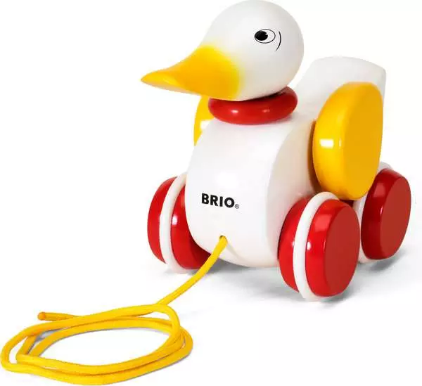 brio BRIO Pull-along Duck White - Wooden toy for toddlers 19 months up