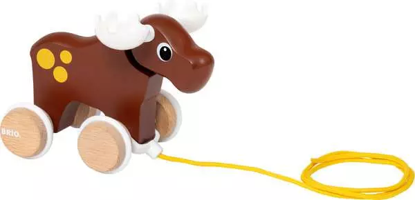 brio BRIO Pull-along Moose - Wooden toy for toddlers 12 months up