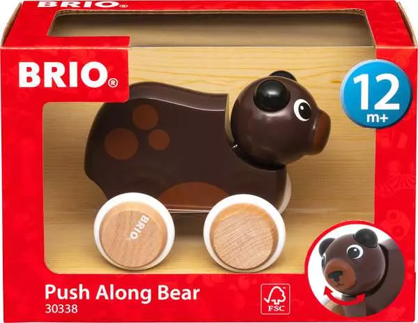 Brio BRIO Push-along Bear - Wooden Toy For Toddlers 12 Months Up