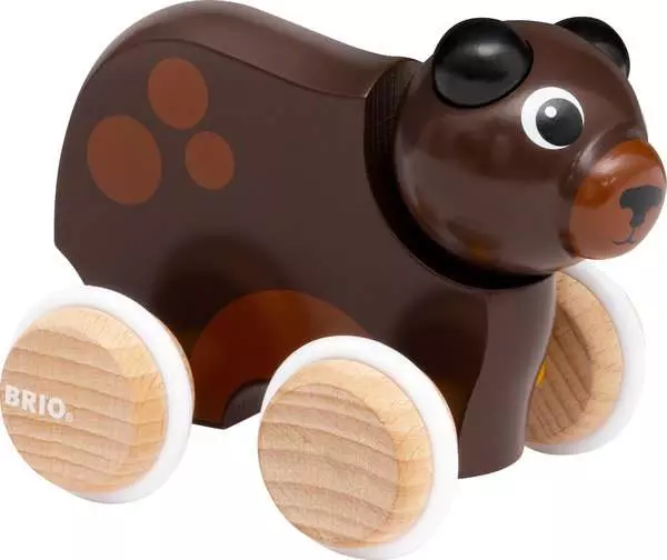 brio BRIO Push-along Bear - Wooden toy for toddlers 12 months up