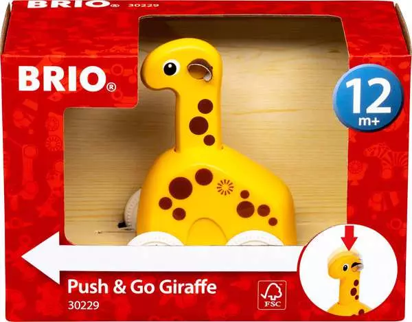 Brio BRIO Push & Go Giraffe - Wooden Toy For Toddlers 12 Months Up