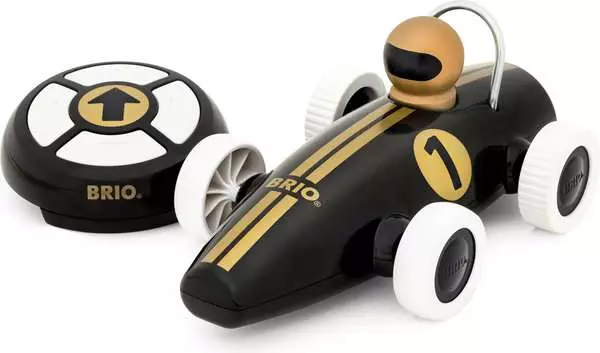 Brio BRIO Remote Control Race Car Black & Gold - Wooden Toy For Toddlers 24 Months Up