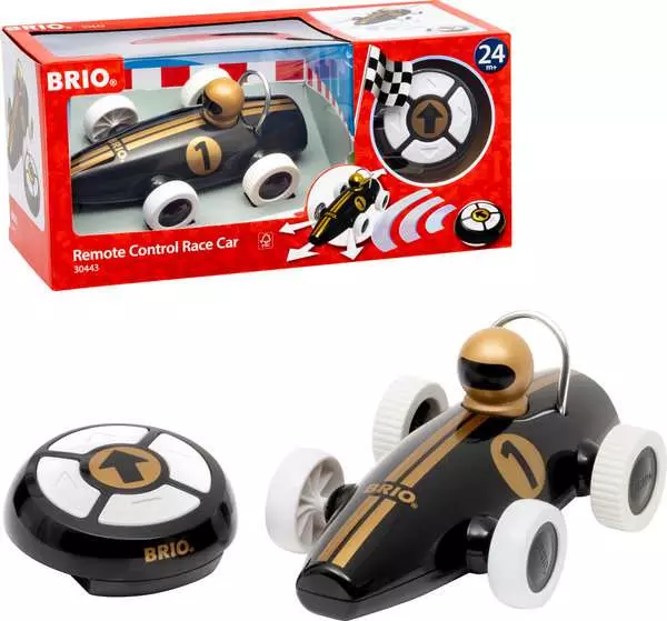 brio BRIO Remote Control Race Car Black & Gold - Wooden toy for toddlers 24 months up