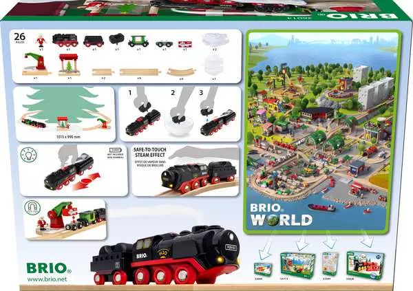 Brio BRIO World Train Set Christmas Steaming Train Set