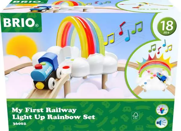 Brio BRIO World Train Set My First Railway Light Up Rainbow Set