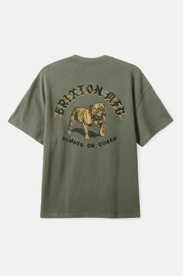 brixton Bauer Heavyweight Relaxed T-Shirt Olive Surplus Classic Wash