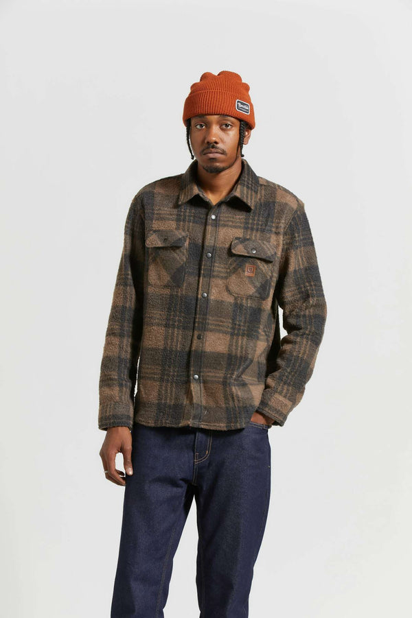 Brixton Bowery Arctic Stretch Fleece Burro Brown/Black Plaid