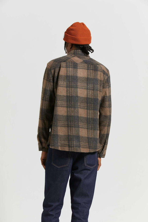 Brixton Bowery Arctic Stretch Fleece Burro Brown/Black Plaid