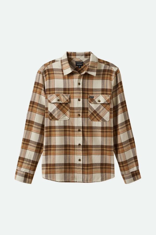brixton Bowery Flannel Whitecap/Pinecone Brown/Burro Brown