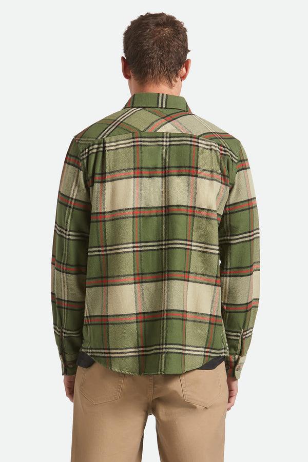 Brixton Bowery Flannel Wild Green/Elm/Adrenaline Rush