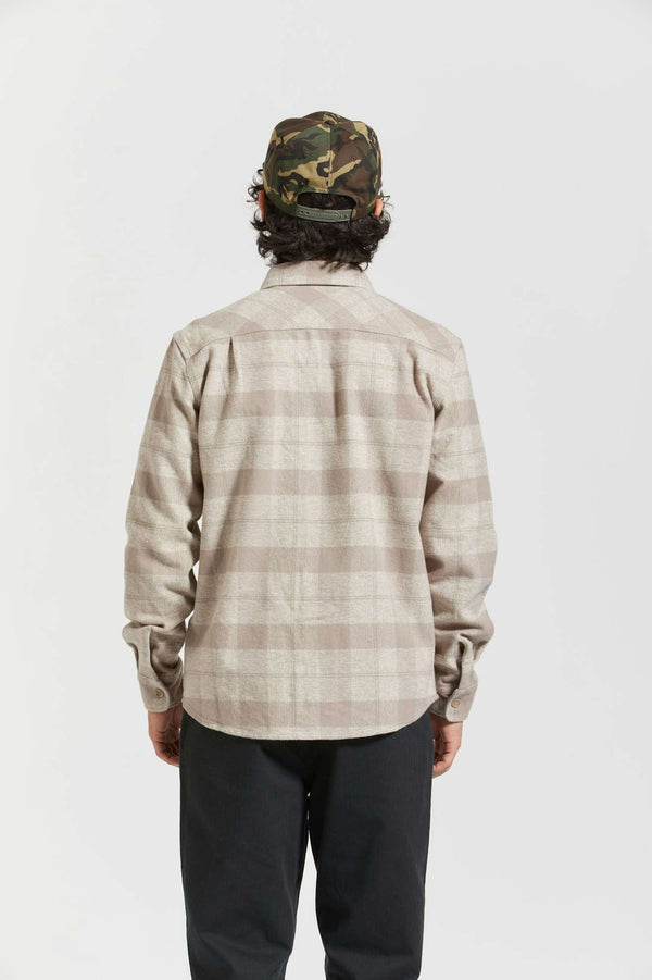 Brixton Bowery Heavyweight Flannel Off White/Cinder Grey