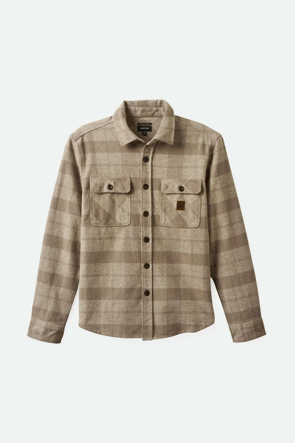 brixton Bowery Heavyweight Flannel Off White/Cinder Grey