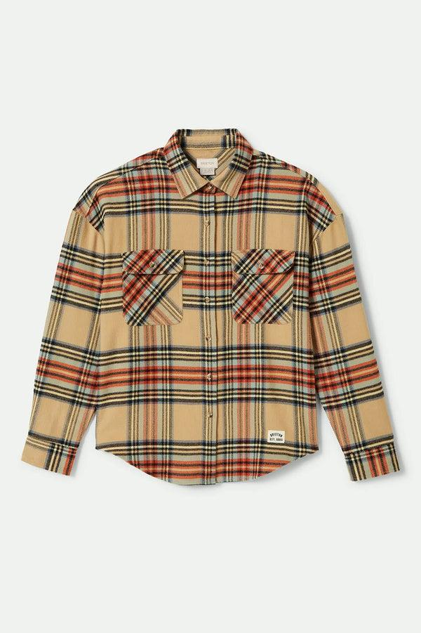 Brixton Bowery Women's Classic Flannel Sand/Burnt Brick/Black Plaid