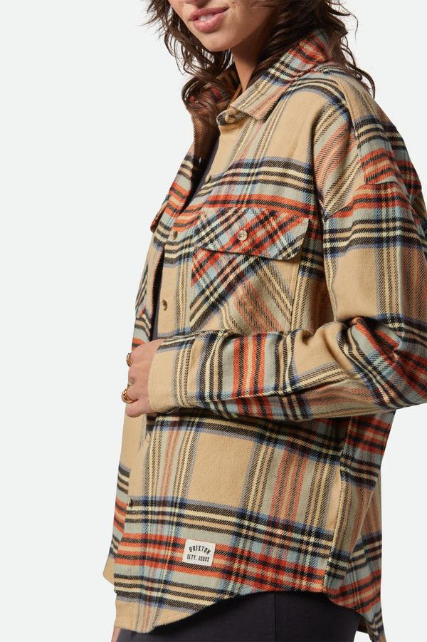 Brixton Bowery Women's Classic Flannel Sand/Burnt Brick/Black Plaid