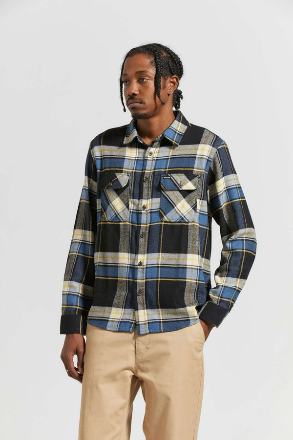 brixton Bowery Flannel Joe Blue Plaid