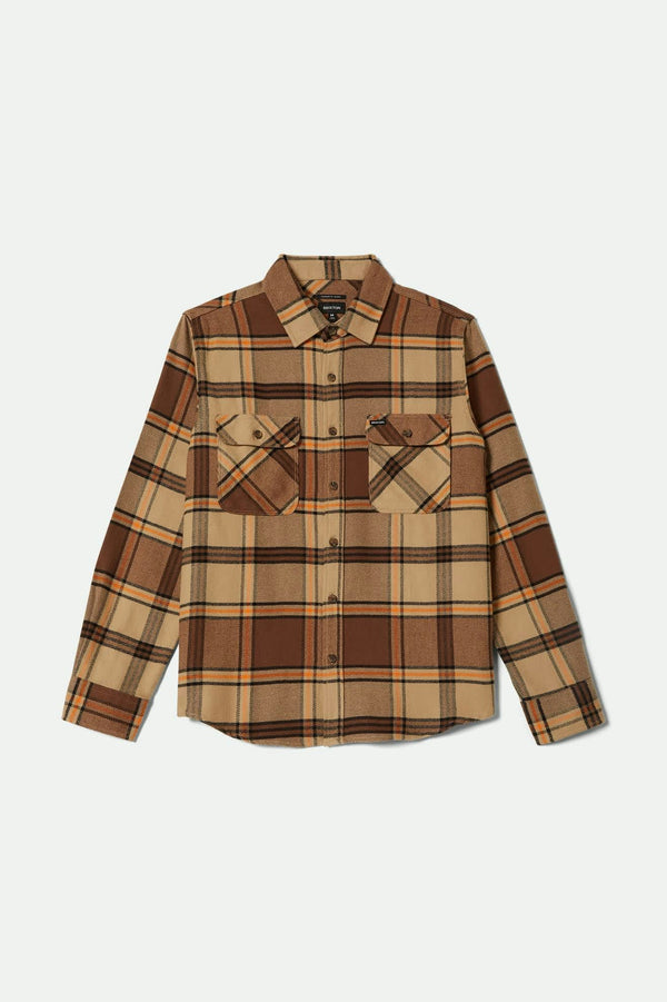 brixton Bowery Flannel Sand/Pinecone/Solar Orange