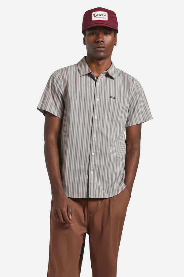 Brixton Charter Stripe Shirt Charcoal/Grey