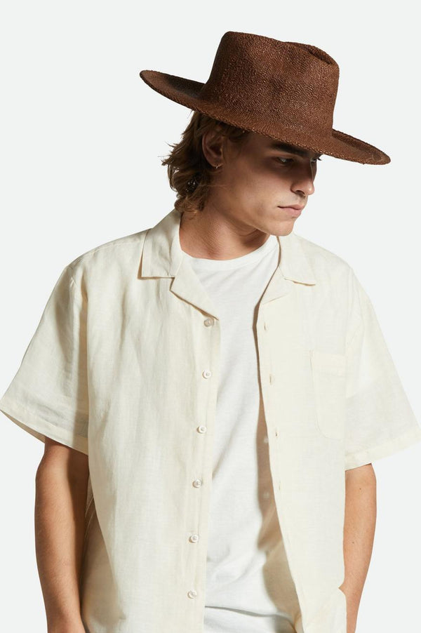 Brixton Cohen Straw Cowboy Hat Dark Earth