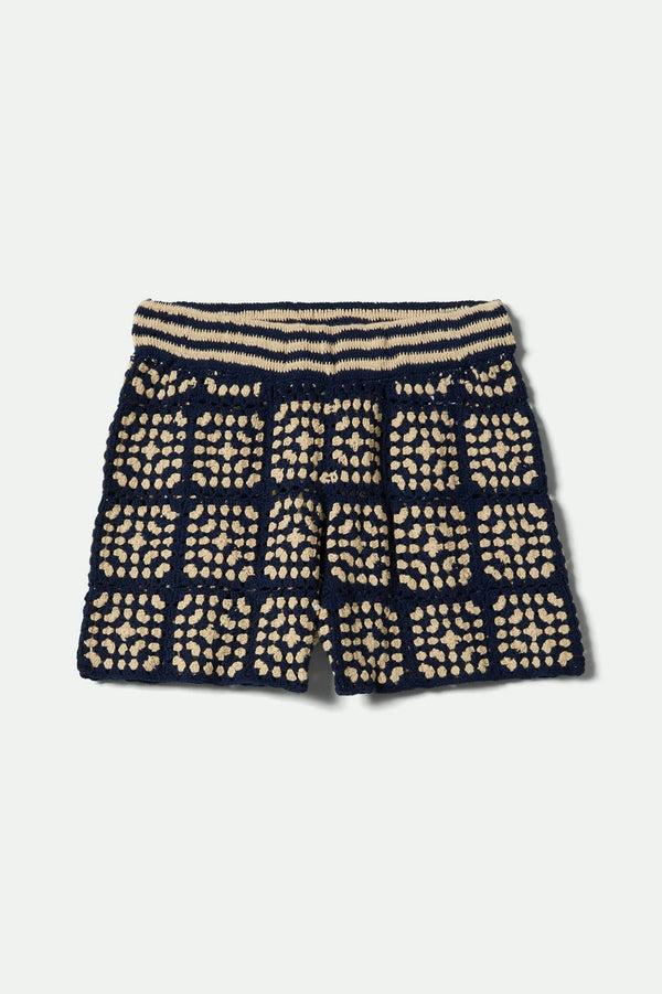 Brixton Crochet Short Mood Indigo/Off White