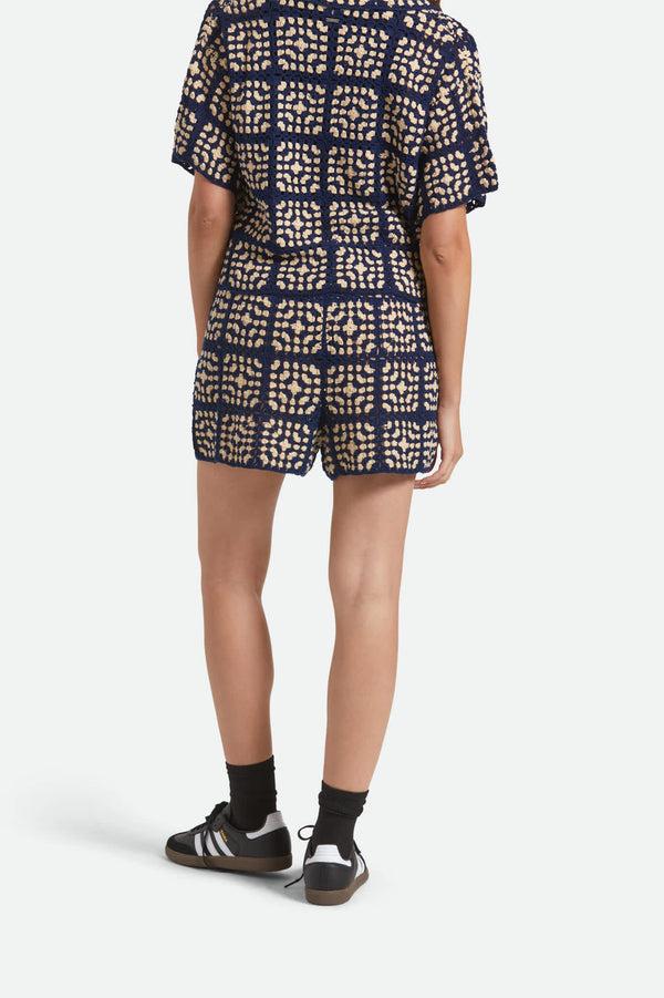 Brixton Crochet Short Mood Indigo/Off White