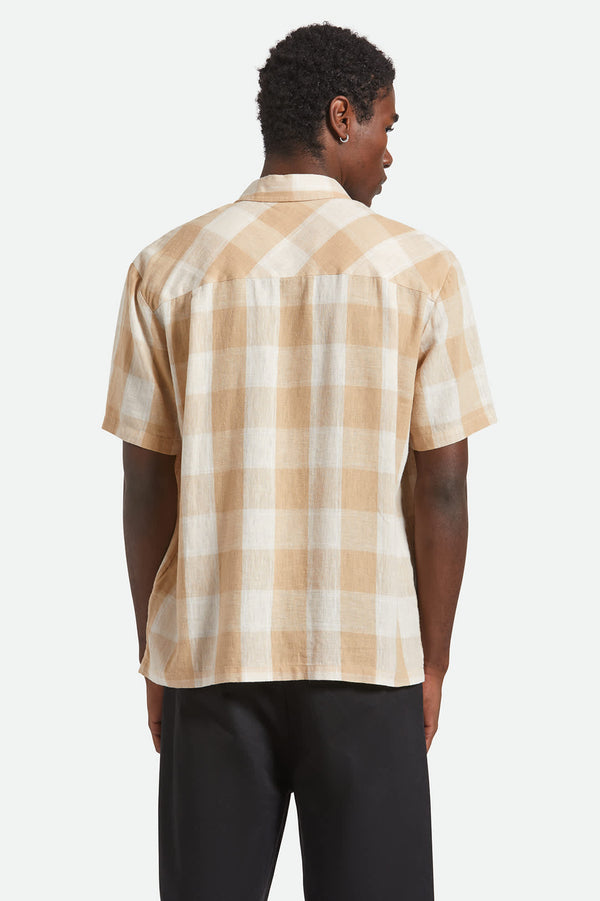 Brixton Cru Linen Blend Shirt Off White/Sand