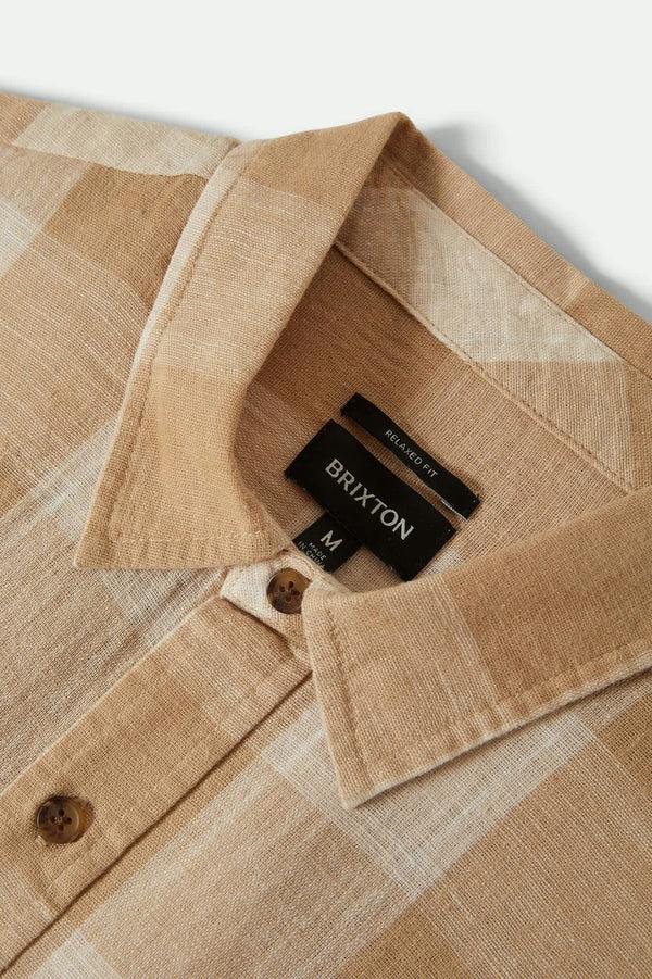 Brixton Cru Linen Blend Shirt Off White/Sand
