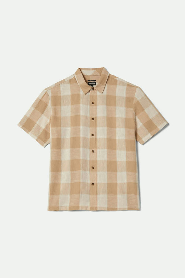 brixton Cru Linen Blend Shirt Off White/Sand