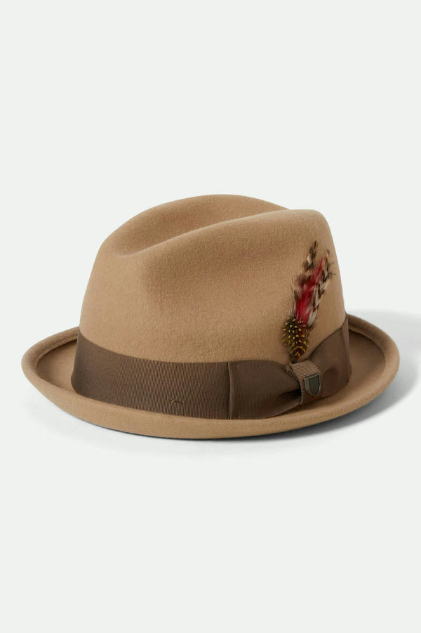 brixton Gain Fedora Sand/Antique Brass
