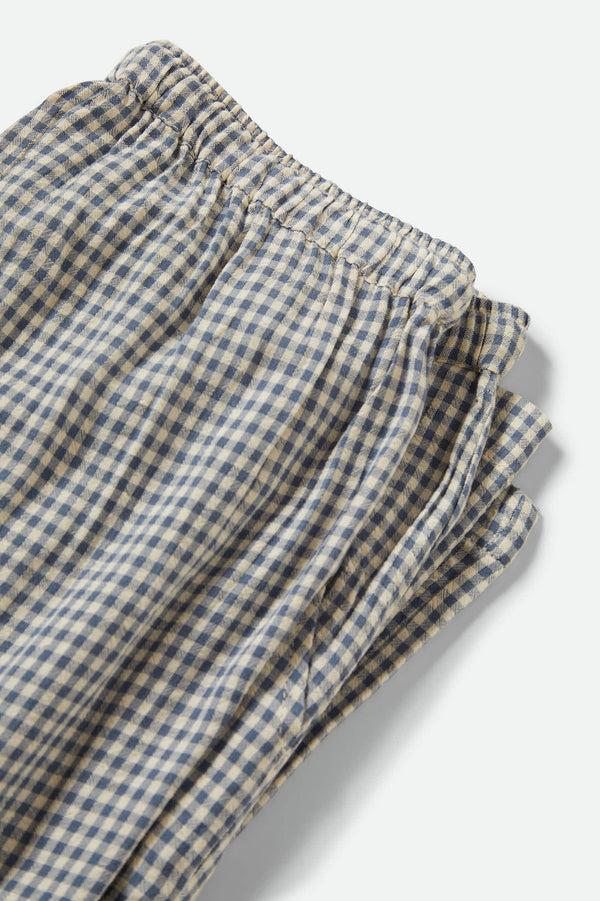 Brixton Hudson Lounge Pant Azure Blue Gingham