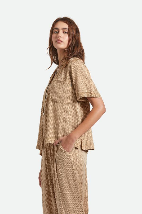 Brixton Hudson Lounge Shirt Washed Copper/Whitecap