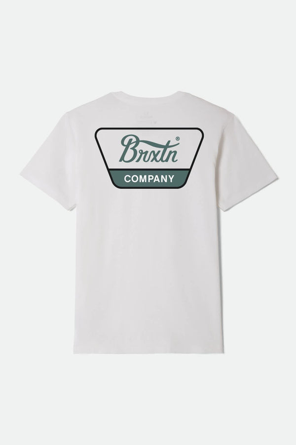 brixton Linwood Standard T-Shirt White/Night Sage