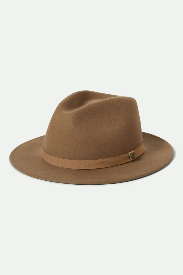 brixton Messer Packable Fedora Khaki/Khaki