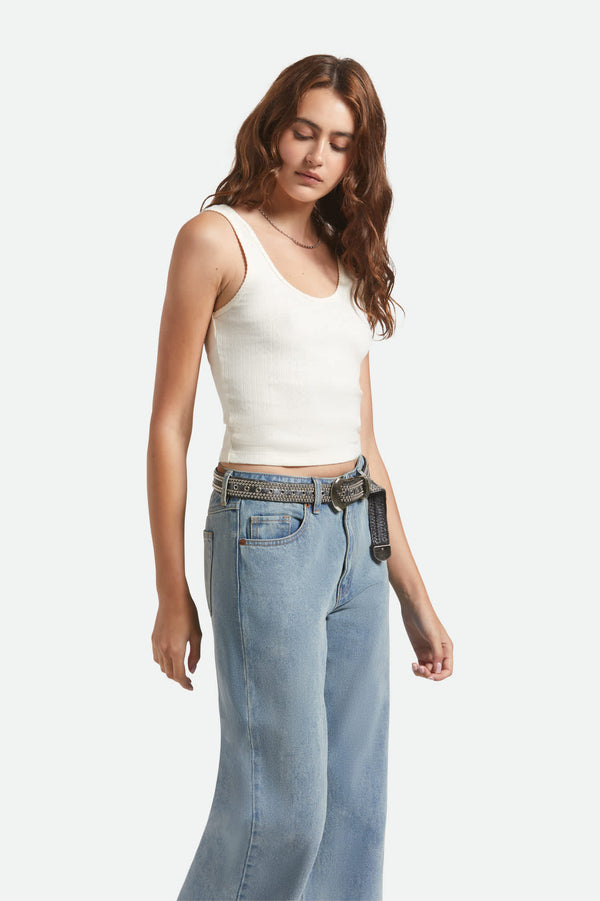 Brixton Pointelle Slim Fit Tank Off White