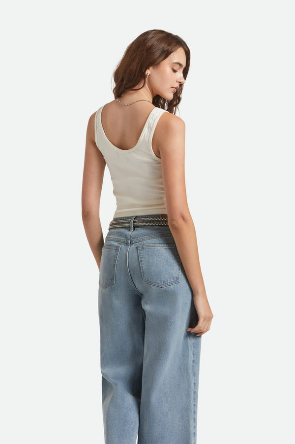 Brixton Pointelle Slim Fit Tank Off White