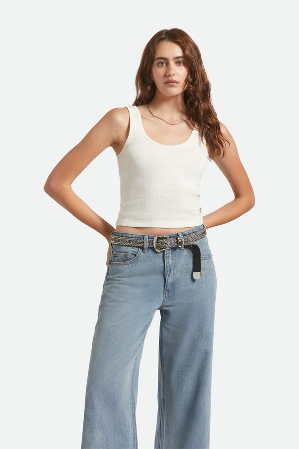 brixton Pointelle Slim Fit Tank Off White