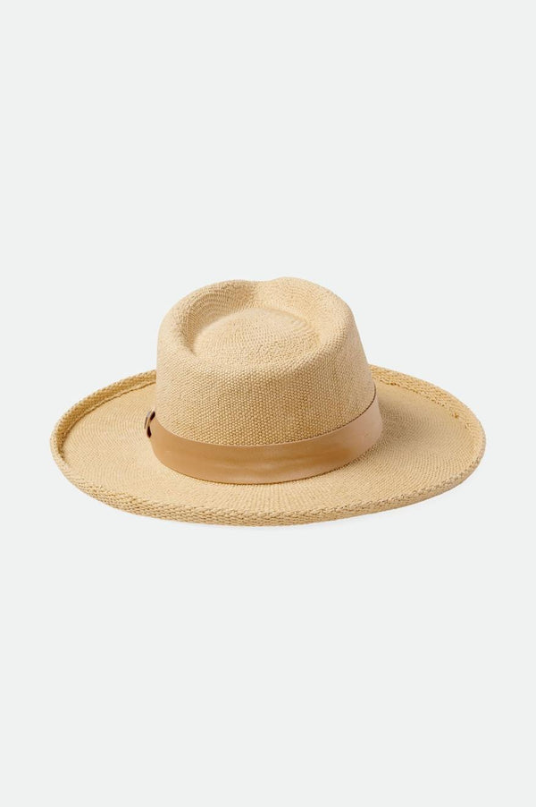 Brixton Victoria Straw Fedora Natural/Oat Milk