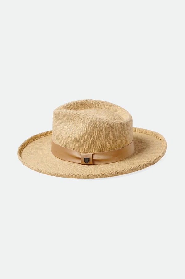 Brixton Victoria Straw Fedora Natural/Oat Milk