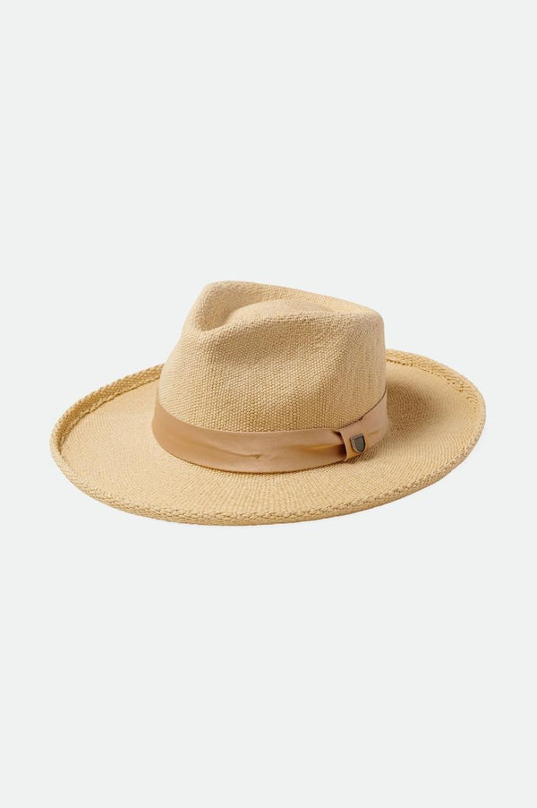 brixton Victoria Straw Fedora Natural/Oat Milk