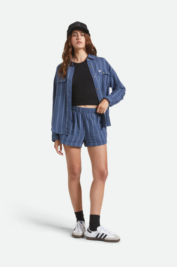 Brixton Wandering Short Berring Sea/White