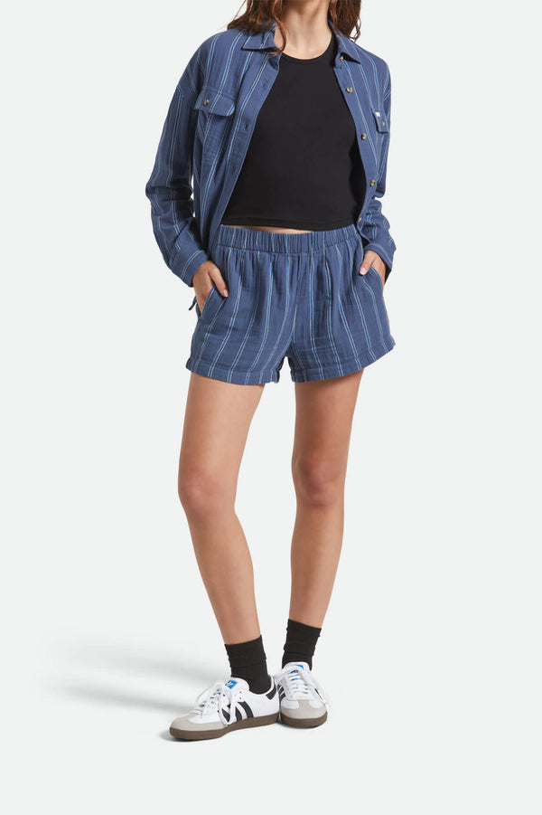 brixton Wandering Short Berring Sea/White